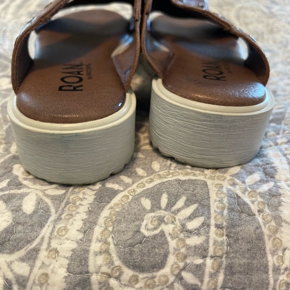 ROAN by Bed Stu Hali Platform Leather Sandal bosco bone size 8 comfort - Picture 4 of 6